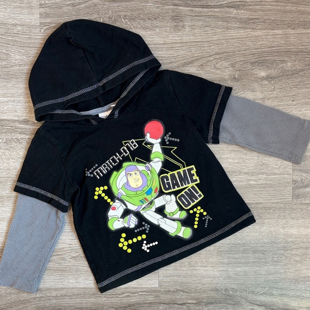 Disney Toy Story Buzz Lightyear baby boys long sleeve shirt with hood